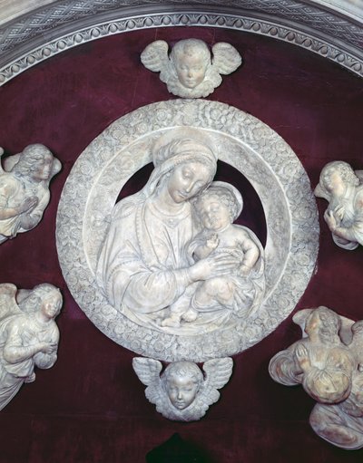 Tomb of Filippo Strozzi in the Strozzi Chapel (detail) by Benedetto da Maiano
